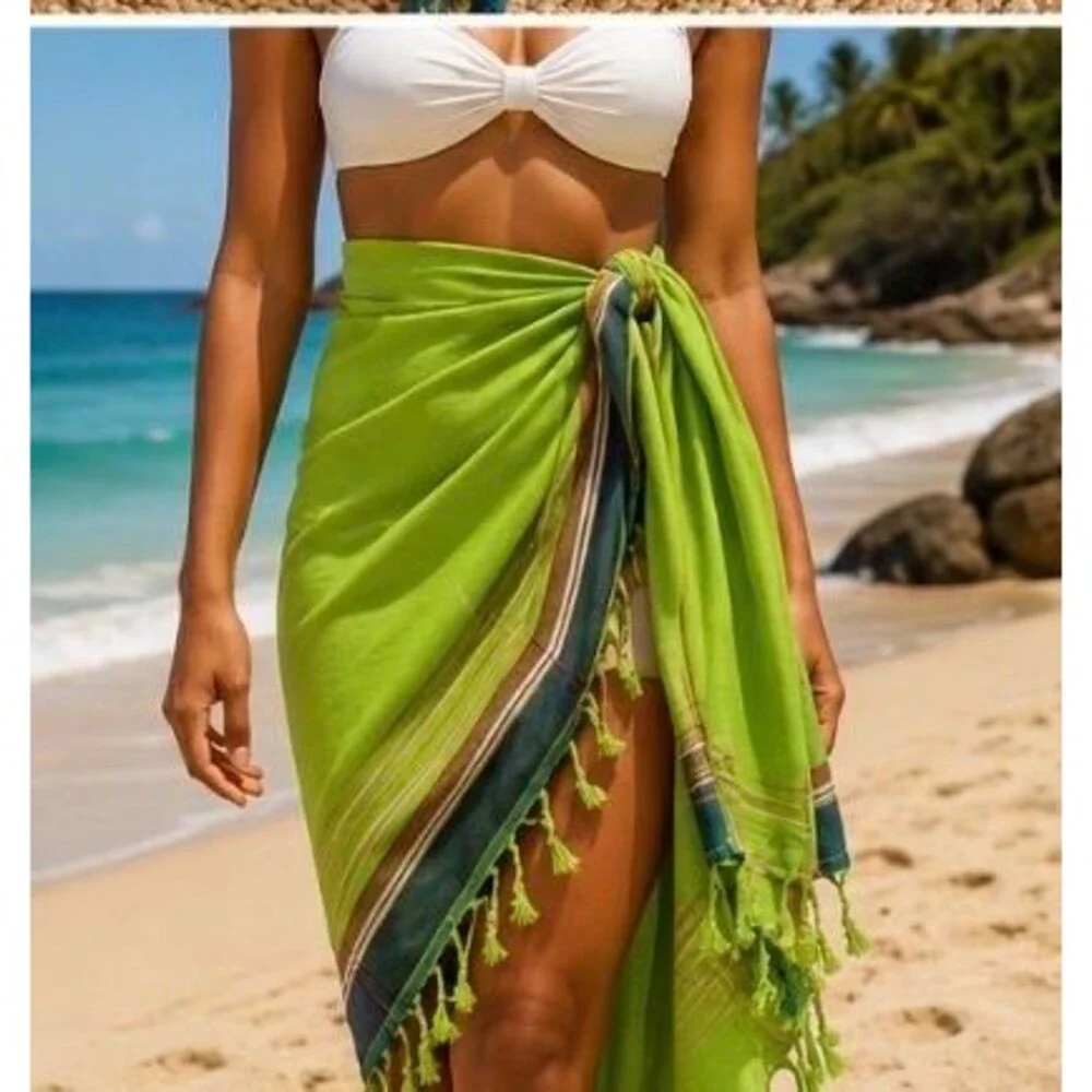 Kikoy Beach Wrap Sarong  Pareo Swimsuit Cover Up | Beach Towel | Cruise Vacation